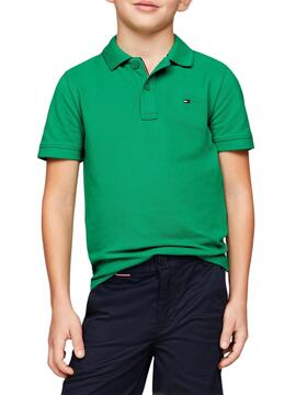 Polo Tommy Hilfiger Flag Verde Para Niño