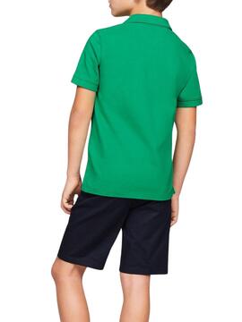 Polo Tommy Hilfiger Flag Verde Para Niño