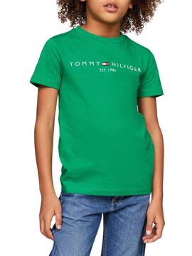 Camiseta Tommy Hilfiger Essential Verde Para Niño