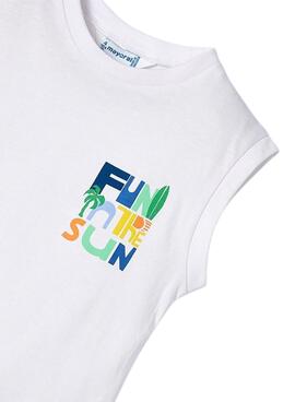 Camiseta Mayoral Fun Blanco Para Niño