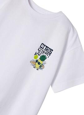 Camiseta Mayoral Citrus Blanco Para Niño