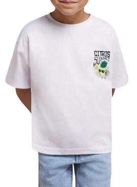 Camiseta Mayoral Citrus Blanco Para Niño