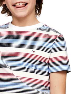 Camiseta Tommy Hilfiger Corporate Rayas Para Niño