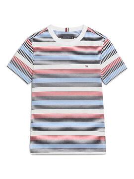 Camiseta Tommy Hilfiger Corporate Rayas Para Niño