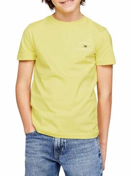 Camiseta Tommy Hilfiger Logo Amarillo Para Niño