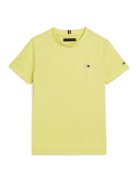 Camiseta Tommy Hilfiger Logo Amarillo Para Niño