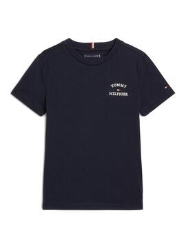 Camiseta Tommy Hilfiger Logo Marino Para Niño