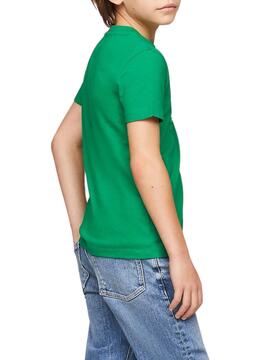 Camiseta Tommy Hilfiger Script Verde Para Niño