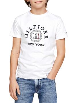 Camiseta Tommy Hilfiger Monotype Blanco Para Niño