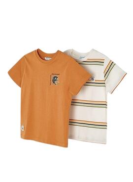 Set 2 Camisetas Mayoral Better Naranja Para Niño