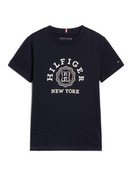 Camiseta Tommy Hilfiger Monotype Marino Para Niño