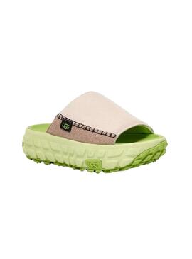 Sandalias UGG Venture Daze Slide Beige Y Verde Para Mujer