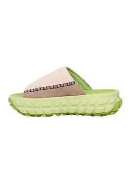 Sandalias UGG Venture Daze Slide Beige Y Verde Para Mujer