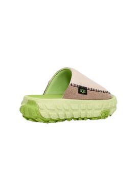 Sandalias UGG Venture Daze Slide Beige Y Verde Para Mujer