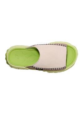 Sandalias UGG Venture Daze Slide Beige Y Verde Para Mujer