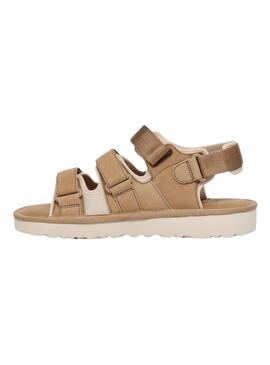 Sandalias Goldencoast Multistrap Beige Para Mujer