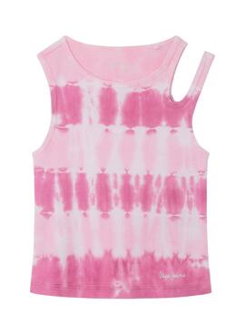 Camiseta Pepe Jeans Tie Dye Rosa Para Niña