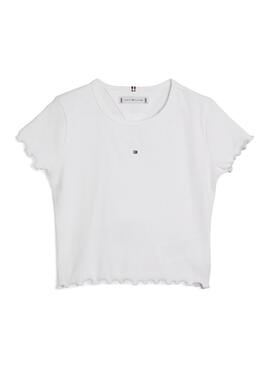 Camiseta Tommy Hilfiger Essential Rib Blanco Niña