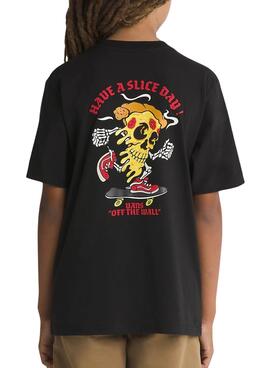 Camiseta Vans Pizza Skull Negro Para Niños