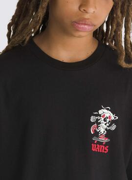 Camiseta Vans Pizza Skull Negro Para Niños