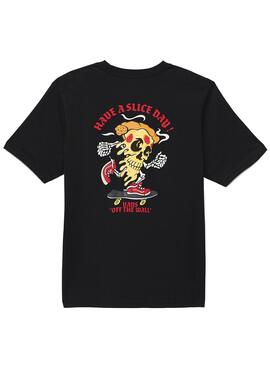 Camiseta Vans Pizza Skull Negro Para Niños