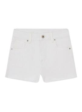 Short Pepe Jeans A-Line Relaxed Blanco Para Niña