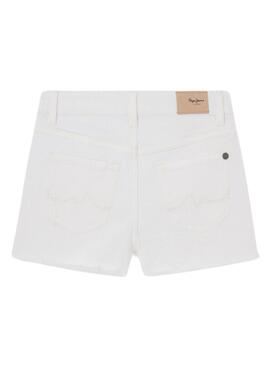 Short Pepe Jeans A-Line Relaxed Blanco Para Niña