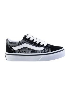 Zapatilla Vans Old Skool Logo Gris Para Niños