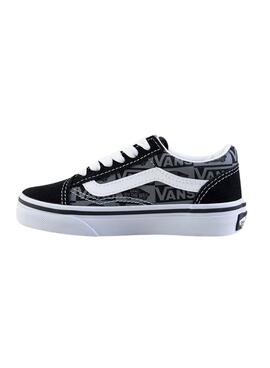 Zapatilla Vans Old Skool Logo Gris Para Niños