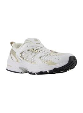 Zapatillas New Balance blancas 530 blancas y doradas para niños