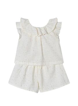 Conjunto Mayoral Lunares Blanco Para Niña