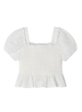 Blusa Mayoral Encaje Blanco Para Niña