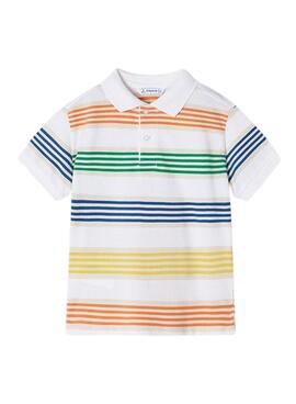 Polo Mayoral Rayas Blanco Para Niño