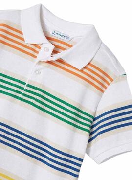 Polo Mayoral Rayas Blanco Para Niño