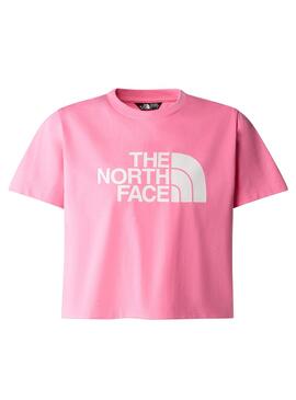 Camiseta The North Face Crop Easy Rosa Para Niña