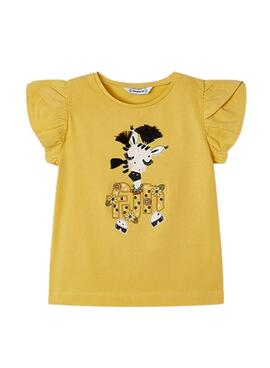 Camiseta Mayoral Jirafa Amarillo Para Niña