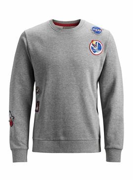 Sudadera Jack and Jones Nasa Gris Hombre