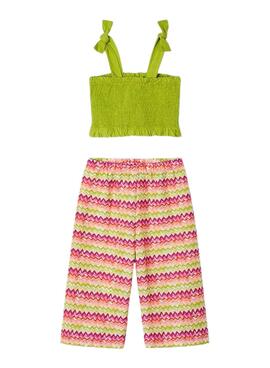 Conjunto Mayoral Smock Verde Para Niña