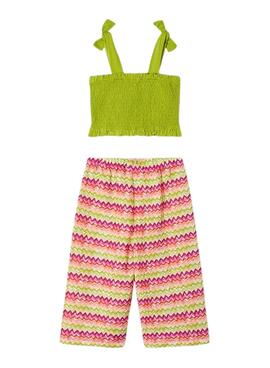 Conjunto Mayoral Smock Verde Para Niña