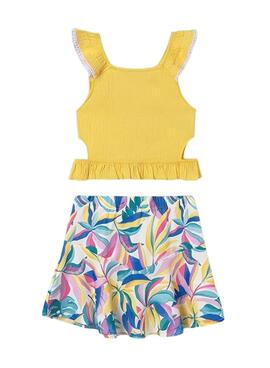 Conjunto Mayoral Falda y Top Cut Out Amarillo Niña