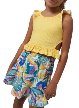 Conjunto Mayoral Falda y Top Cut Out Amarillo Niña