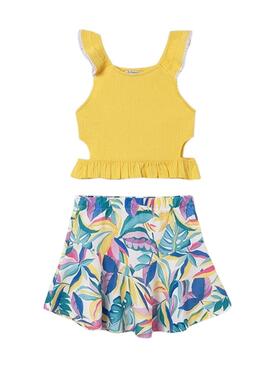 Conjunto Mayoral Falda y Top Cut Out Amarillo Niña