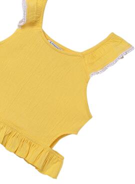 Conjunto Mayoral Falda y Top Cut Out Amarillo Niña