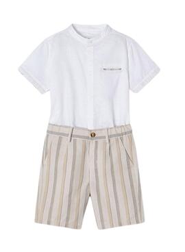 Conjunto Mayoral Rayas Blanco Para Niño