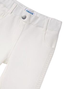 Pantalón Mayoral Sarga Skinny Blanco Para Niña