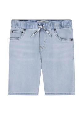 Bermuda Levis Skinny Dobby Azul Claro Para Niño