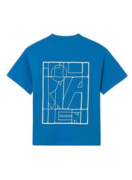 Camiseta Mayoral Estampado Trasero Azul Para Niño