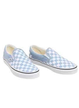 Zapatillas Vans Slip On Checkerboard Azul y Blanco