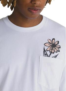 Camiseta Vans Brush Petal Blanco Para Hombre