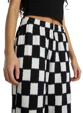 Pantalon Vans Benton Checker Blanco y Negro Para Mujer